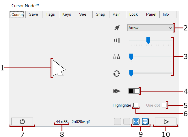 Setting panel